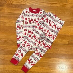 Hanna Andersson sz8/130cm holiday reindeer, long pajamas, cotton